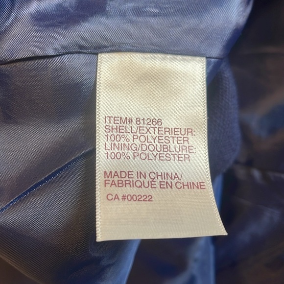 TRADITIONS SZ 16P navy/cream lined tailored faux pockets fabric button blazer - Picture 6 of 7